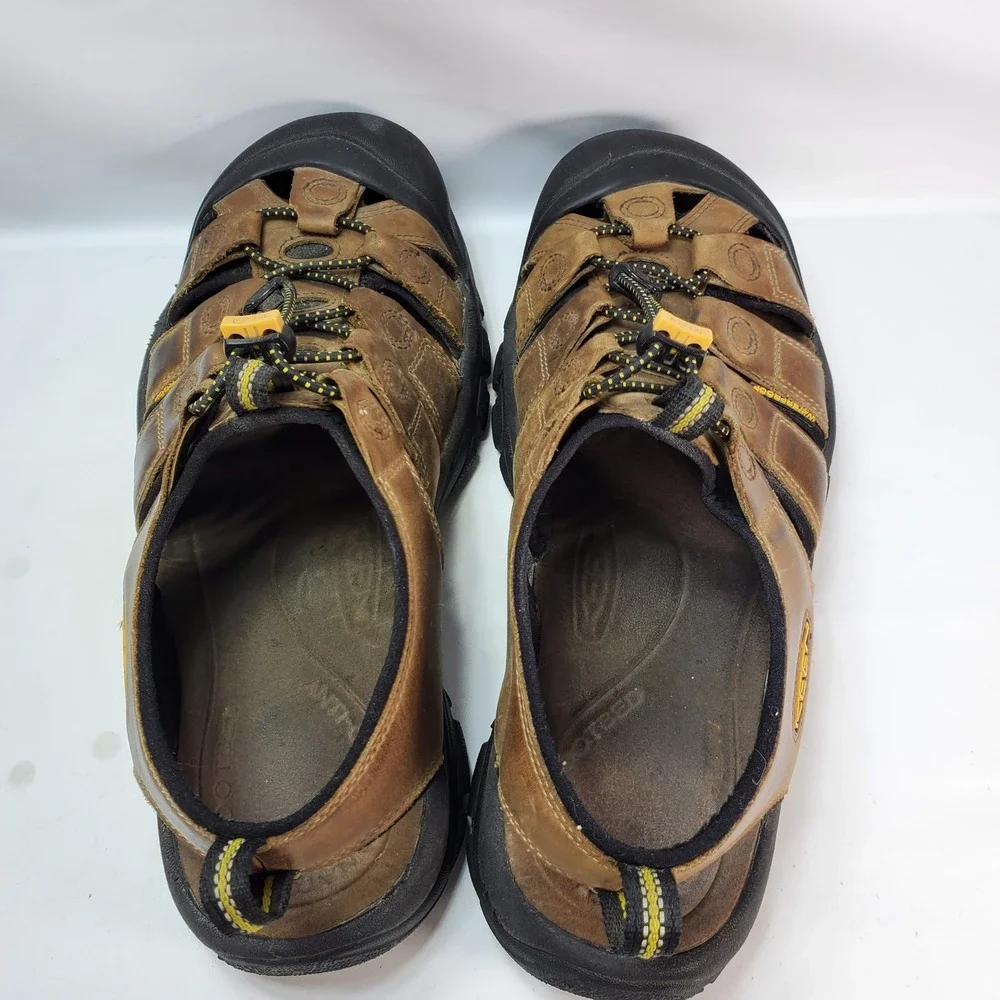 KEEN Newport Premium Sandals Mens 11 Brown Leather Waterproof Hiking Sport Shoes